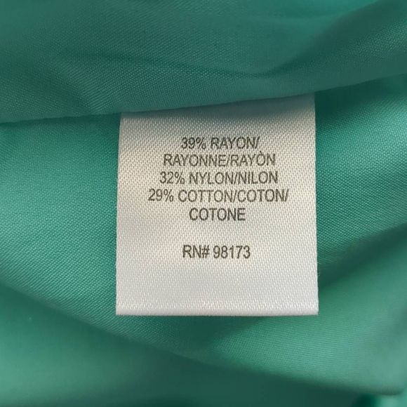 W BY Worth Dress Basic Yoke Dress Textured 6 Teal Short sleeve Knee Length - Picture 10 of 11